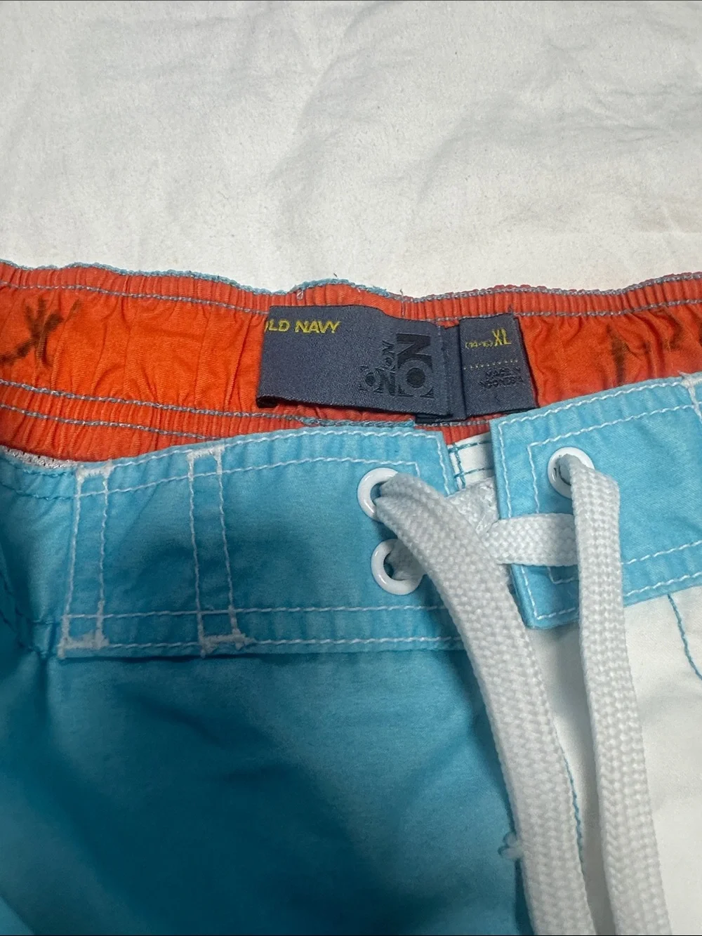 Old Navy Boys Gradient Surf Board Shorts - Blue/Yellow/Orange